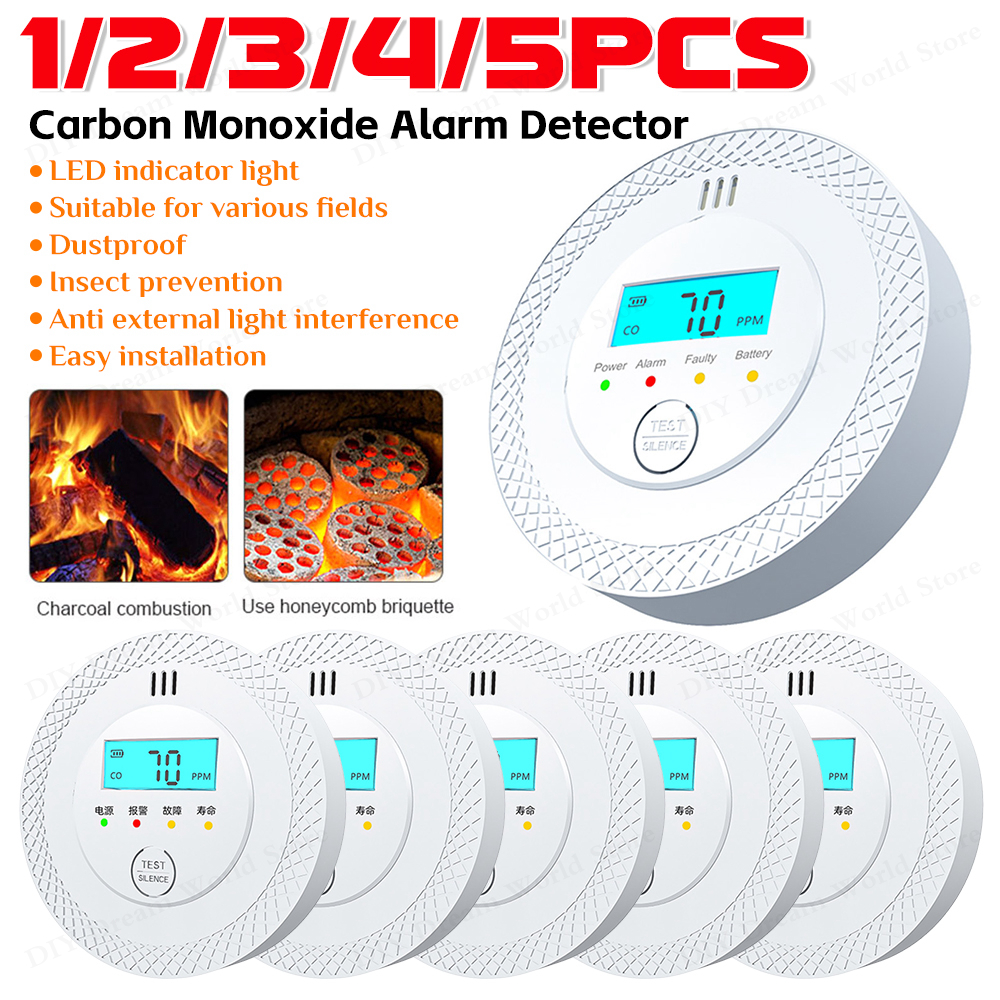 1-5PCS Carbon Monoxide Alarm D - Smoke Detector Interconnected incelemesi ve fiyatı