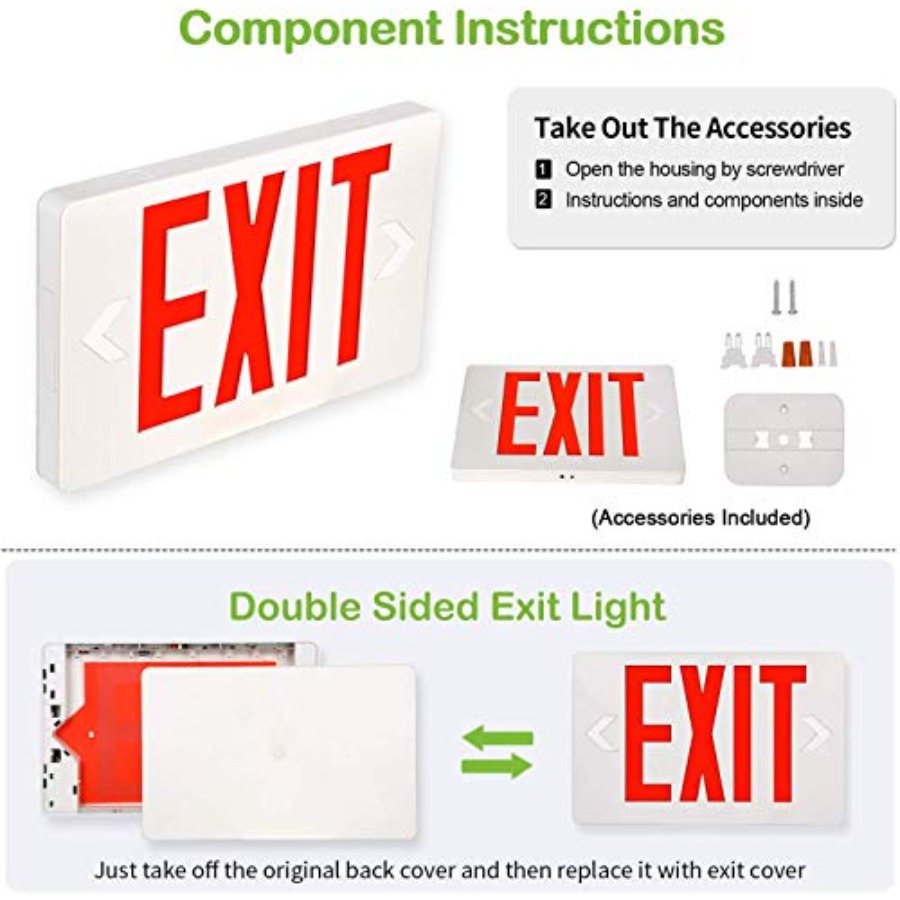 Ultra Slim LED Exit Sign, Red  - Emergency Exit Sign incelemesi ve fiyatı