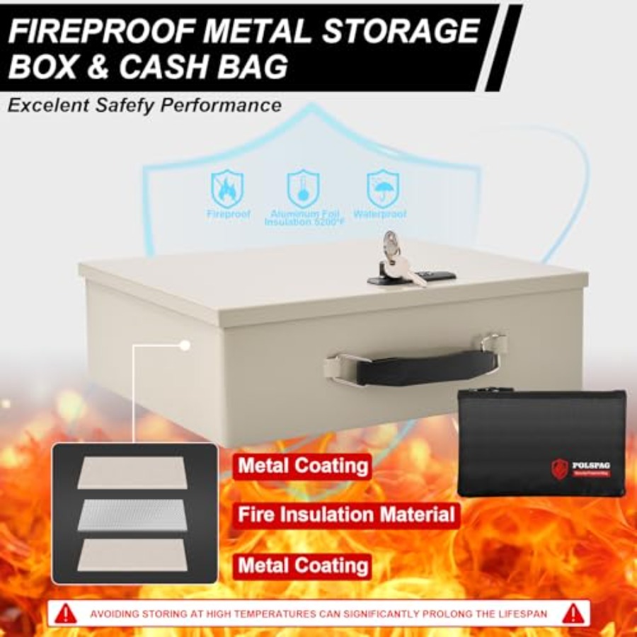 Fireproof Document Box with Ke - Fire Safe Document incelemesi ve fiyatı