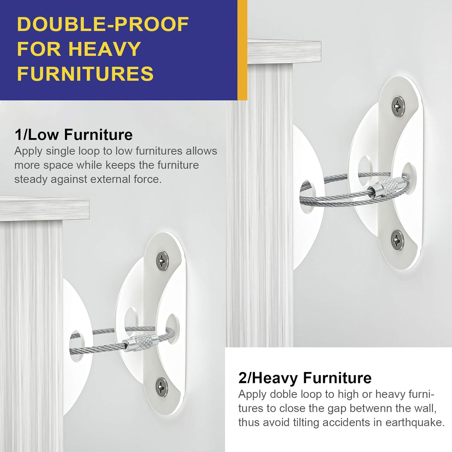 6 Set Furniture Wall Anchors A - Earthquake Anchor Strap incelemesi ve fiyatı