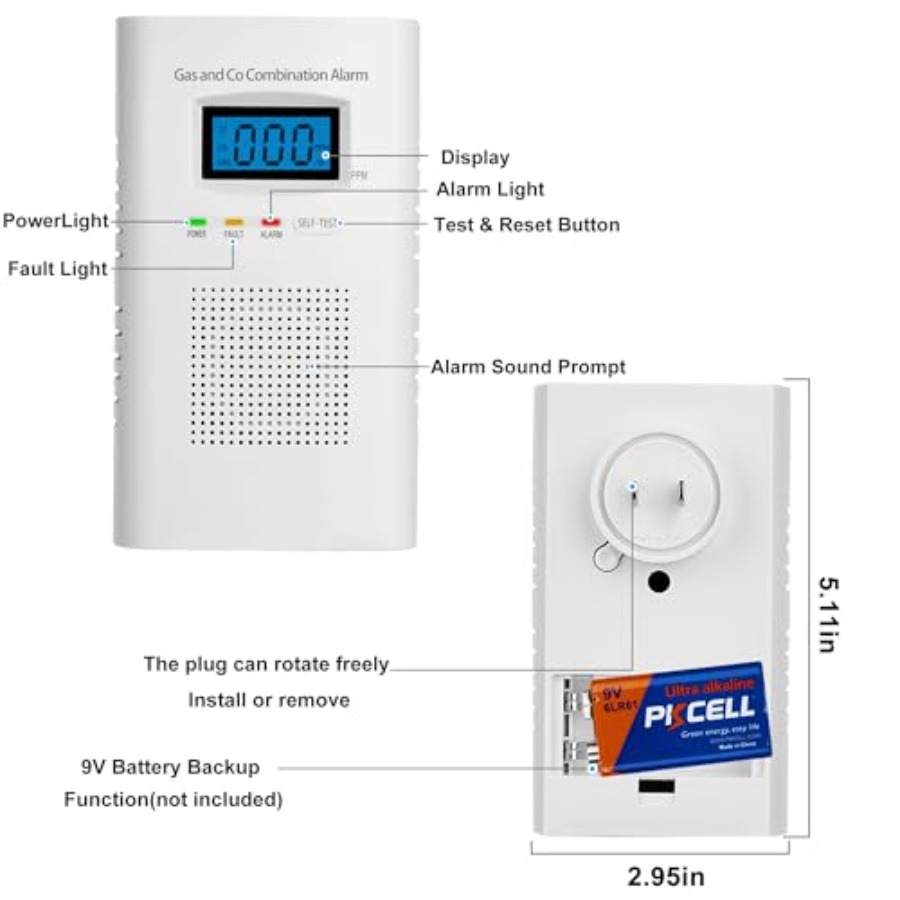 2 Pack Combination Gas and Car - Co Detector Plug incelemesi ve fiyatı