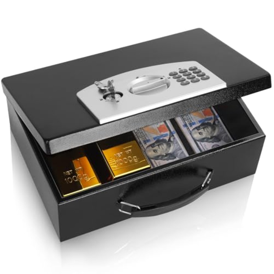 Portable Metal Safe Box with D - Fire Safe Document incelemesi ve fiyatı