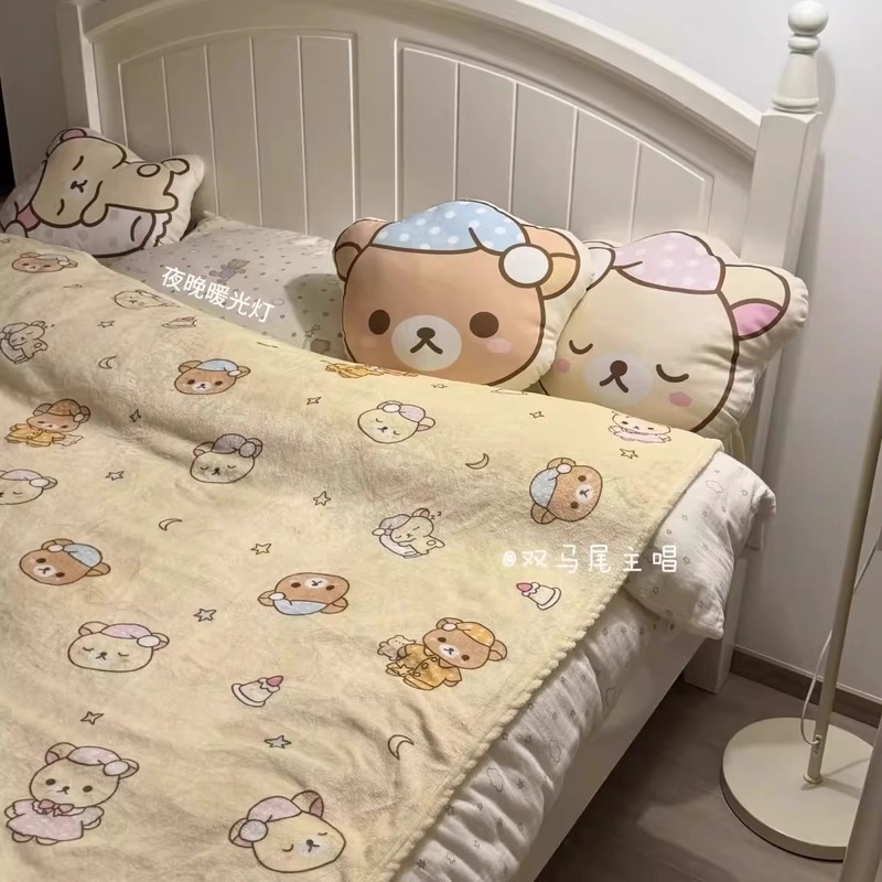 Cartoon Rilakkuma Flannel Thro - Fire Blanket Kitchen incelemesi ve fiyatı