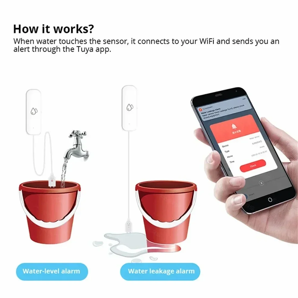 Tuya WiFi Water Sensor Leakage - Water Alarm Sensor incelemesi ve fiyatı