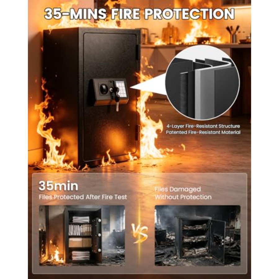 Home fireproof safe for docume - Fire Safe Document incelemesi ve fiyatı
